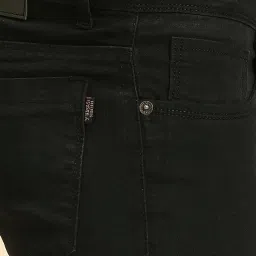 HJ HASASI Black Slim Fit Stretchable Jeans image 5