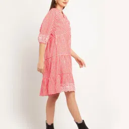 Zink London Red & White Checks Dress image 3