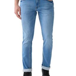 Parx Medium Blue Cotton Blended Slim Fit Jeans-picture-13