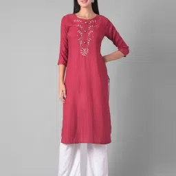 Dollar Missy Pink Embroidered Straight Kurta-picture-16