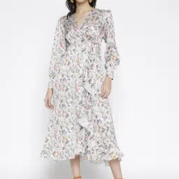 La Intimo Cream Relaxed Fit Printed Dress-picture-29