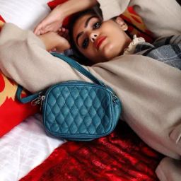 Odette Blue Metam Quilted Cross Body Bag-picture-35