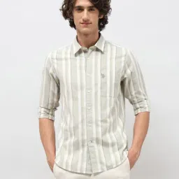 U.S. Polo Assn. Denim Co. Green Cotton Slim Fit Striped Shirt-picture-10