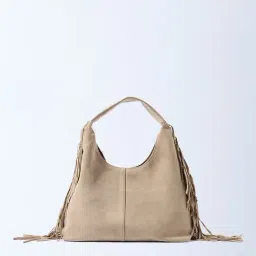 Westside Khaki Fringe Detailed Shoulder Bag-picture-35