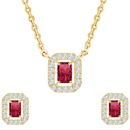 MINUTIAE Gold-Plated Crystals Studded Jewellery Set image 3