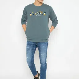 Duke Grey Blended Regular Fit Solid Sweatshirt image 5