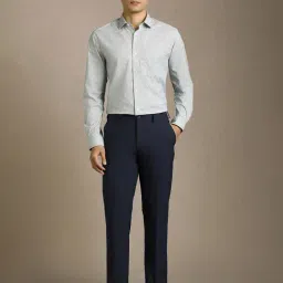 Louis Philippe Grey Cotton Polyblend Regular Fit Printed Shirt image 4