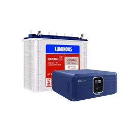 Luminous Zolt 1100 Inverter + RC25000 200Ah Tall Tubular Battery + Trolley image 1