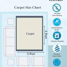 MODEFE Red Geometric Anti-Skid Nylon Carpet image 2