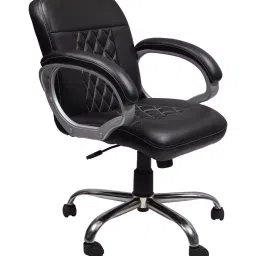 Caddy Low Back Revolving office and Home Chair Black PU Leatherette CD175-image-64