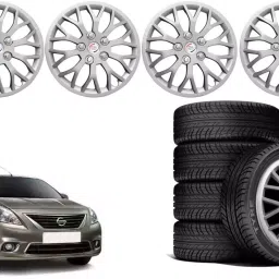 Auto Pearl ViS42 R14 35.56 cm (14 Inch) ress Type Wheel Hubcap with Retention Ring Glossy Black Red Strip Wheel Cover for Nissan Sunny Diesel XE (Set of 4)-picture-29