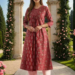 SZN Women Floral Printed Sequinned Kurta-image-35