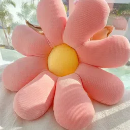 Tickles 19.6" Flower Floor Seating Pad Sunflower Chair Throw toy for Comfort Home Decoration (Length - 48 cm; Color: Pink)-picture-15
