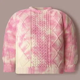 Cherry Crumble By Nitt Hyman Cotton Knit Full Sleeves Cable Knit Designed Tie & Dye Unisex Sweater - Multi Colour-picture-29