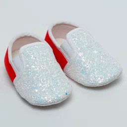 Daizy Colour Blocked Shimmered Booties - Red & White image 3