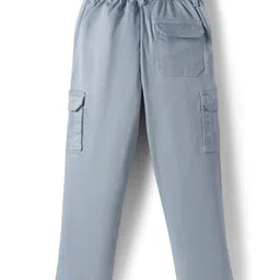 Pine Kids Cotton Woven Full Length Solid Coloured Trousers With Side Pockets - Light Blue image 2