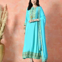 SANREKHA COLLECTION Women Ethnic Motifs Printed Anarkali Kurta with Dupatta-picture-36
