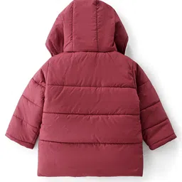 Babyoye Full Sleeves Hooded Jacket with Butterfly Design - Red image 4