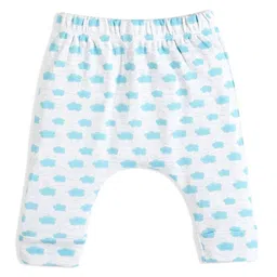 The Mom Store Cotton Full Sleeves Clouds Printed Jhabla & Coordinating Diaper Pajamas Set - Multi Colour image 5