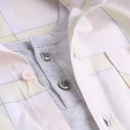 Dapper Dudes Full Sleeves Checked Shirt With Attached Tee - Dark Grey image 4