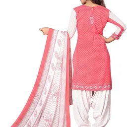 attigo Unstitched Printed Cotton Blend Kurta & Patiyala Dress Material with Dupatta image 4