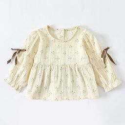 LULU & SKY Floral Print Bell Sleeve Cotton Top-picture-26