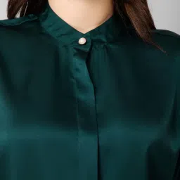 PURYS Bottle Green Regular Fit Shirt image 5