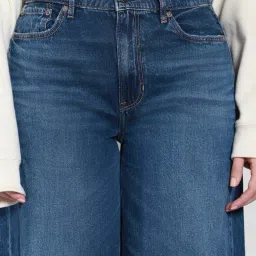 American Eagle Blue Cotton Solid Jeans image 5