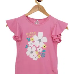 Tiny Girl Kids Pink Floral Print Top-image-63