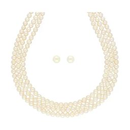 Sri Jagdamba Pearls White Alloy Classic Necklace & Earring Set-picture-18