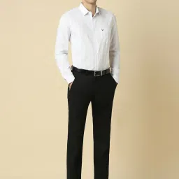 Allen Solly White Cotton Slim Fit Striped Shirt image 5