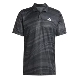 Adidas Black Regular Fit Printed Sports Polo image 5
