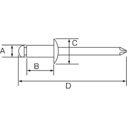 SK Niigata Seiki Color Blind Rivet 8～9.6 mm, SK-657DB (Pack of 20) image 4