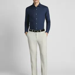 Peter England Navy Slim Fit Checks Shirts image 5
