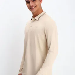 Allen Solly Men Solid Polo Collar Cotton T-shirt image 3