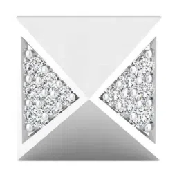 SHINE ETERNAL Lab Grown Diamond 14k (585) White Gold Pyramidal Pave Stud for Women-picture-17