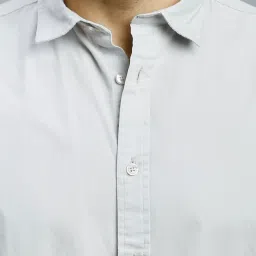 Reid & Taylor Grey Cotton Slim fit Solid Shirt image 5