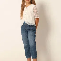 VERO MODA GIRL White Embroidered Top image 5