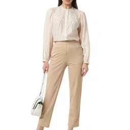 Van Heusen White Regular Fit Striped Top image 5