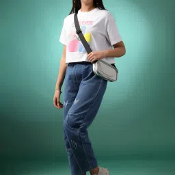 Lil Tomatoes Kids White Printed Crop Top image 5