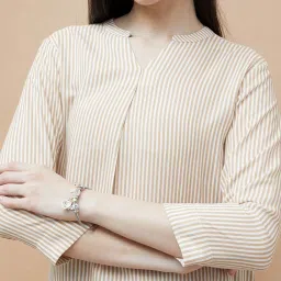 Fame Forever by Lifestyle Cream Striped Top image 5