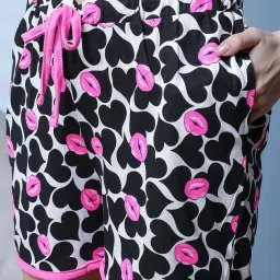 Slumber Jill Black & White Printed Top With Shorts image 5