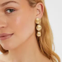 Accessorize London Golden Earrings for Women image 2