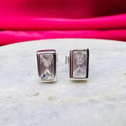 Arte Jewels 925 Sterling Silver Square Stone Studs Earring For Women & Girls-picture-10