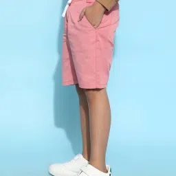 Tales & Stories Kids Pink Cotton Regular Fit Bermudas image 5