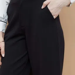 Code By Lifestyle Black Regular Fit Trousers image 5