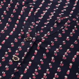 Amukti Navy Rayon Printed A Line kurta image 5