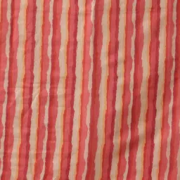 Silk Land Red Striped Saree With Unstitched Blouse image 5