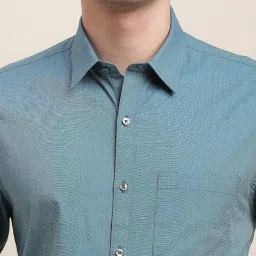 Turtle Blue Cotton Regular Fit Shirt image 5