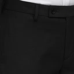 Arrow Black Slim Fit Self Pattern Trousers image 5